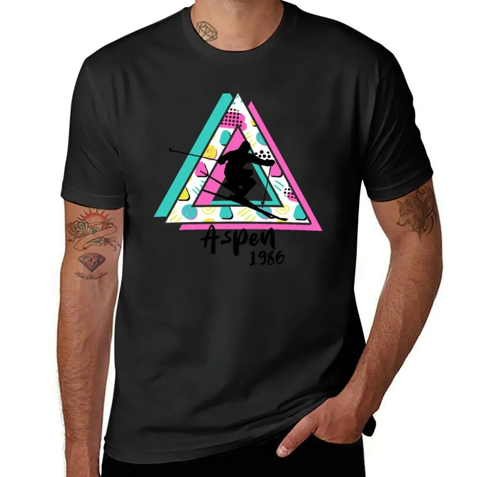 Aspen ski mountains 1986 vintage retro 80's T-Shirt quick-drying oversizeds shirts graphic tee new edition anime shirts men