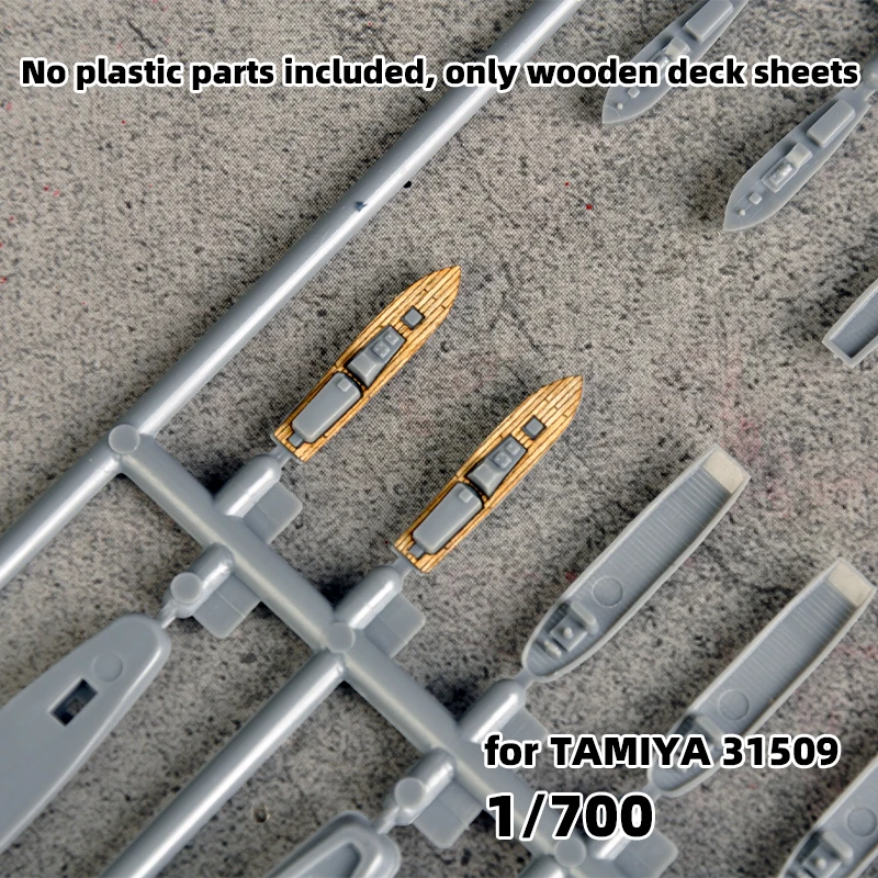 Modell-Upgrade-Teile, lasergeschnittene Holzdeckplatte mit Selbstklebefolie für Tamiya 31509 Military Tugger Set 1/700 – Detail 4