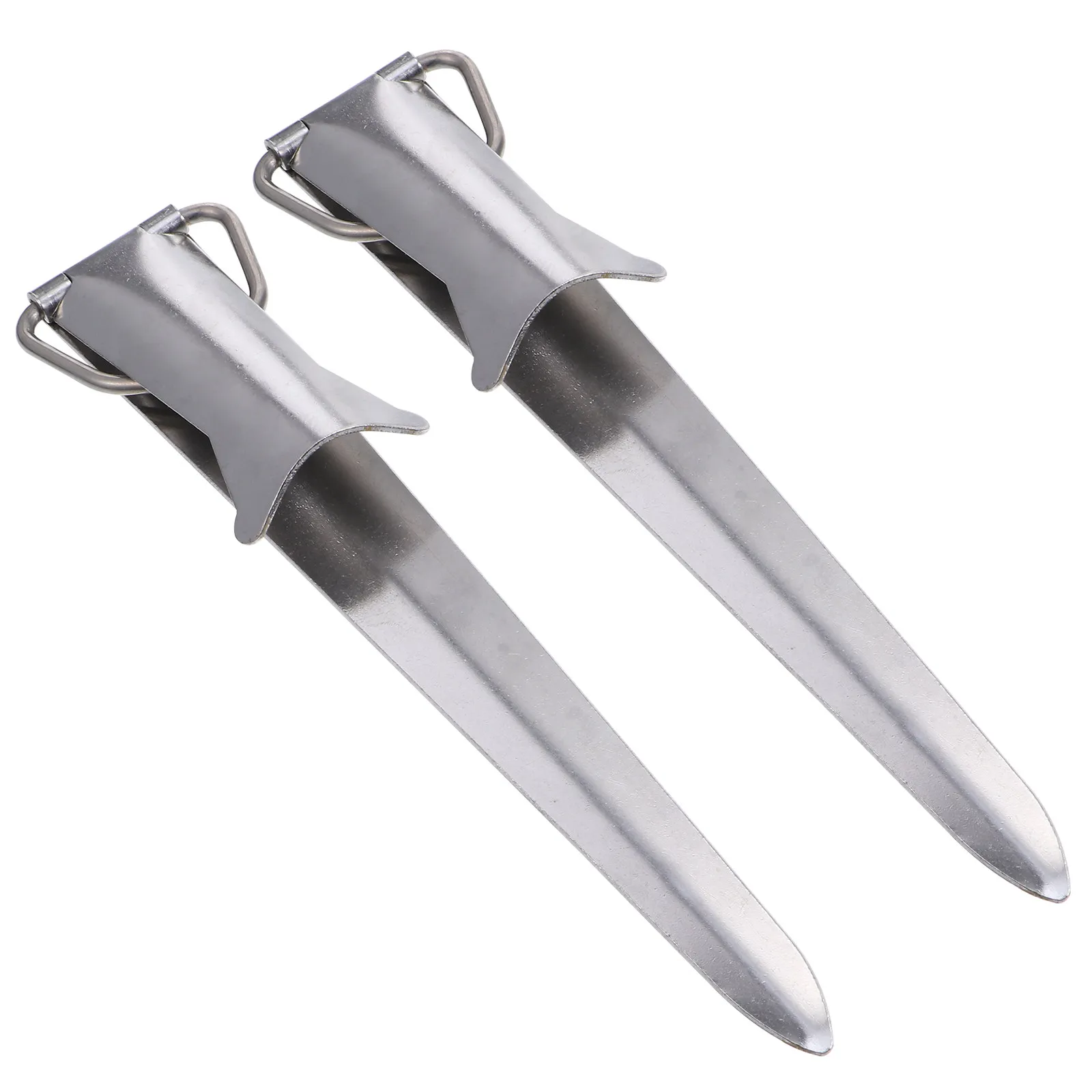 2Pcs Fishing Rod Folding Stand Stainless Steel Fish Pole Holder with Long Spike for Soil Stability Portable Lightweight Rod