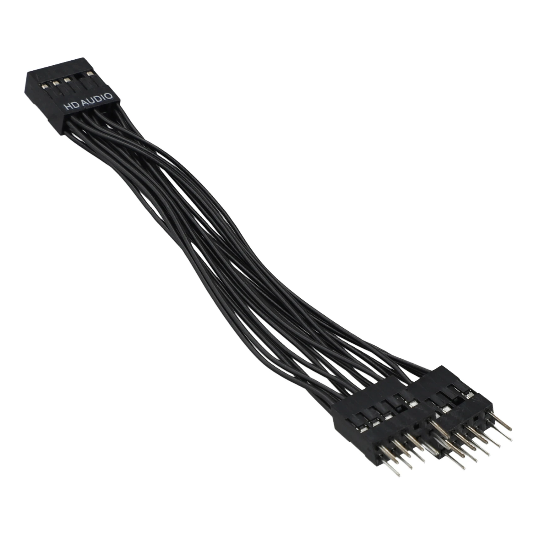 Motherboard Audio HD Extension Cable 9Pin 1 Female to 2 Male Y Splitter Cable Black for PC DIY 10cm