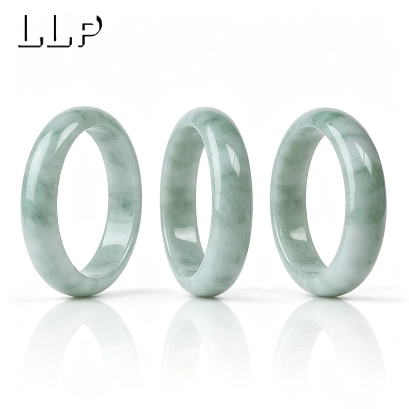 Natürliches grünes Jade-Armband, traditioneller chinesischer Alltagsschmuck mit einem eisigen Hauch und einem glückverheißenden Charme. – Detail 4