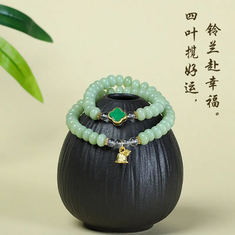 Summer Bodhi Root DIY Double Circle Abacus Bead Bracelet Meditation Prayer Beads for Wearing and Playing Gifts