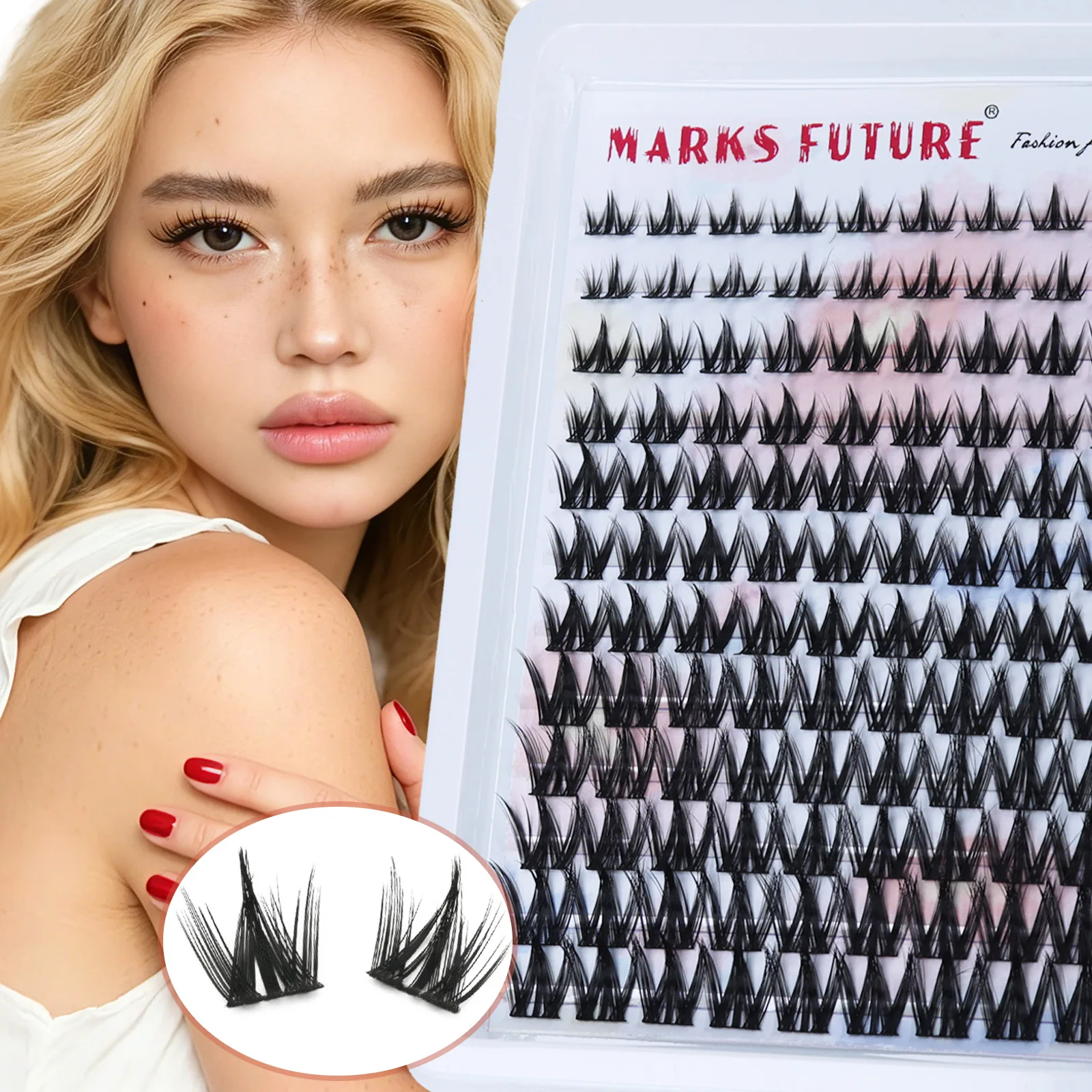 120 pieces of false eyelashes, 8-16 mm, C-curve, lightweight and natural-looking, cartoon style, single cluster lashes, easy for beginners to use, ideal for gifting, suitable for women and girls