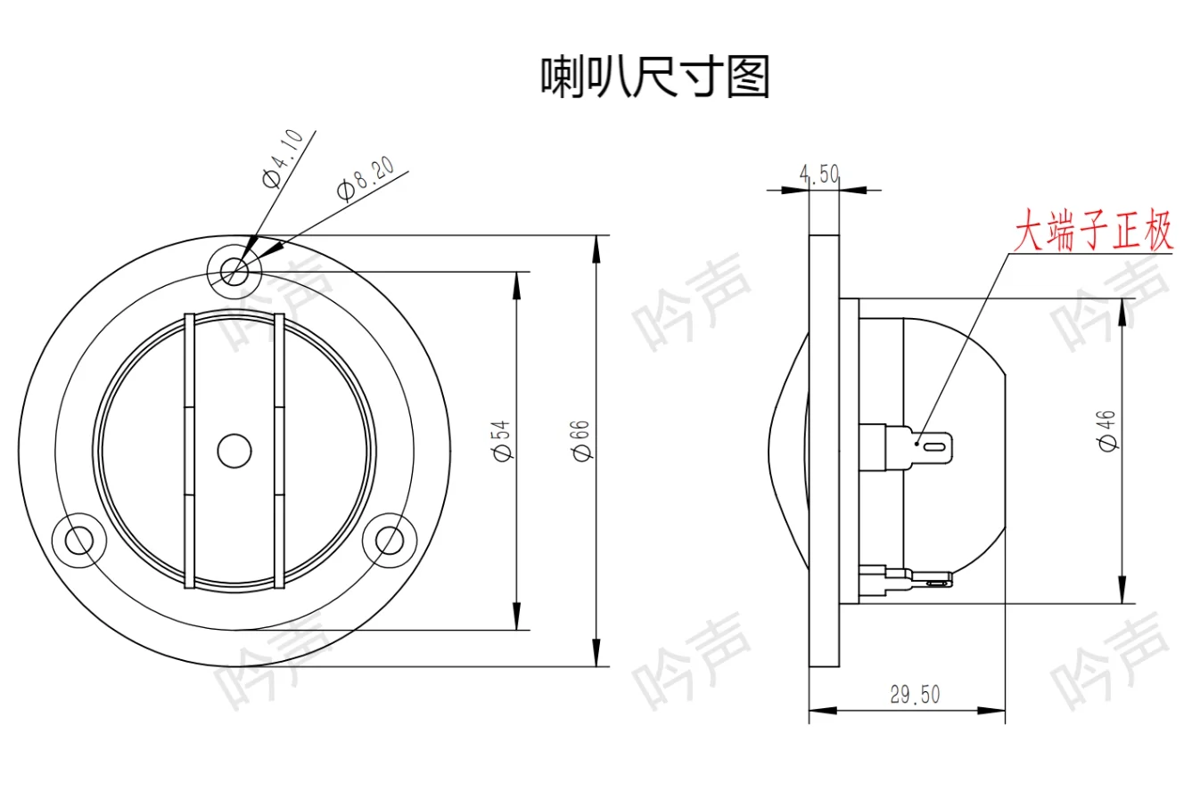 GHXAMP 1-calowa membrana aluminiowa o szerokości 66 mm Podwójna cewka neodymowa 25 mm 4Ohm 50W Wysokiej klasy głośniki wysokotonowe 2 szt. — zdjęcie produktu 5
