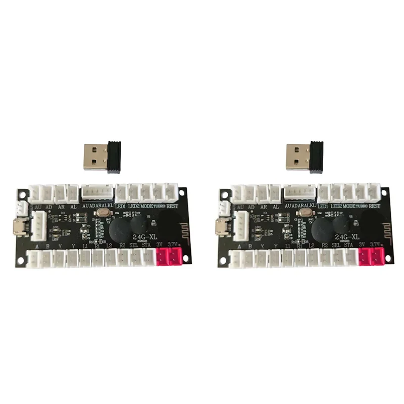 【COOL】2X 2.4G Wireless Zero Delay Joystick Encoder Arcade Game Controller Board Diy Kit Parts Support Wireless PC/PS3/Android