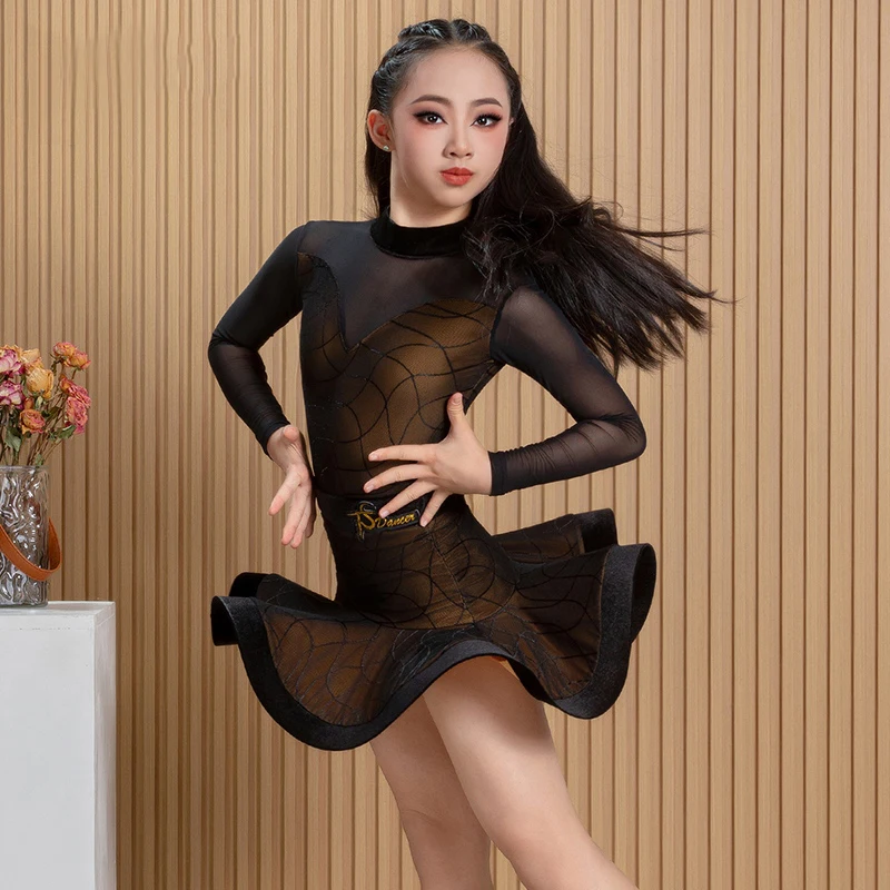 2025 padrão nacional dança de salão vestido profissional meninas dança latina desempenho traje palco roupas dança sl13921