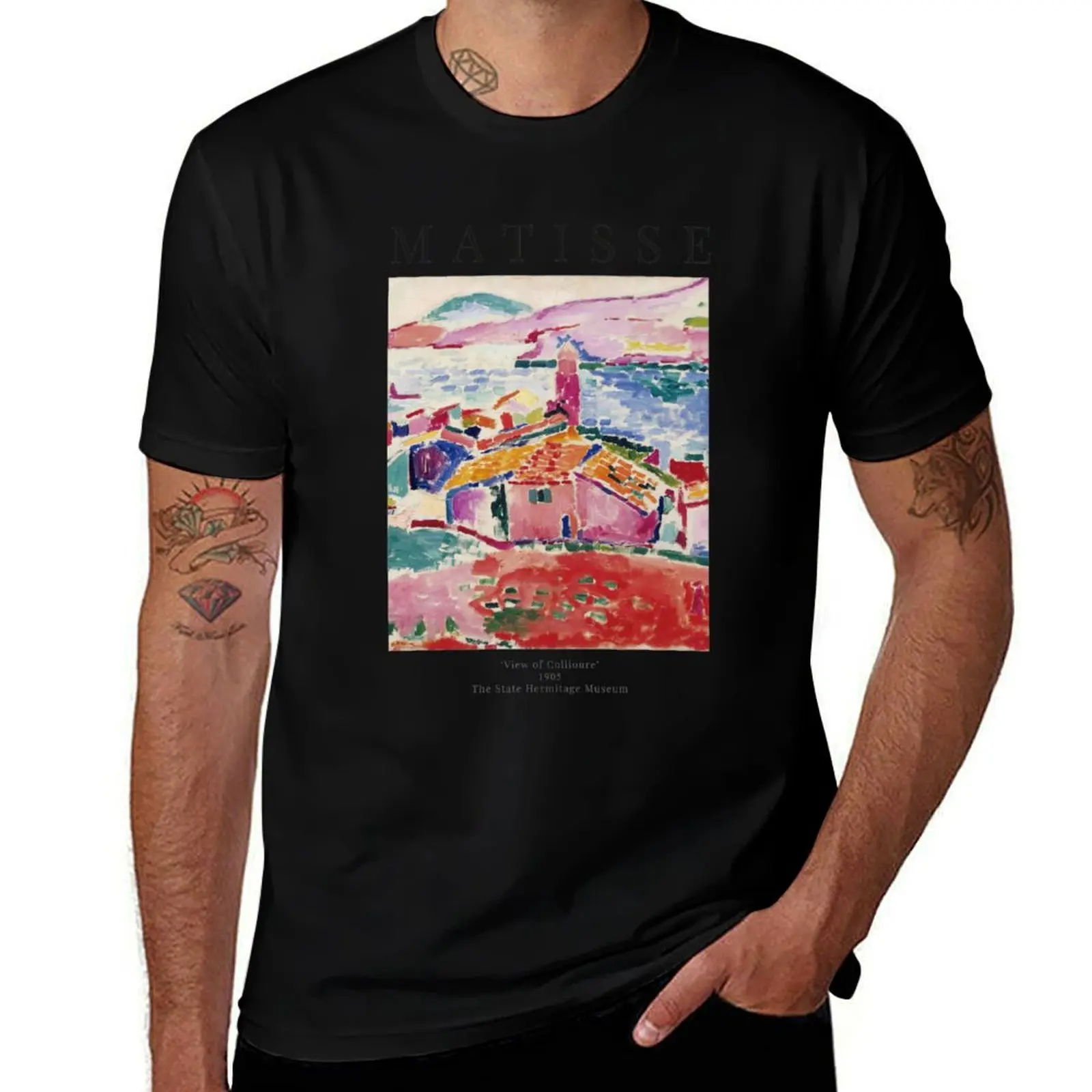 

Henri Matisse - View of Collioure - Exhibition Poster T-Shirt cute tops street wear blue archive mens graphic t-shirts funny