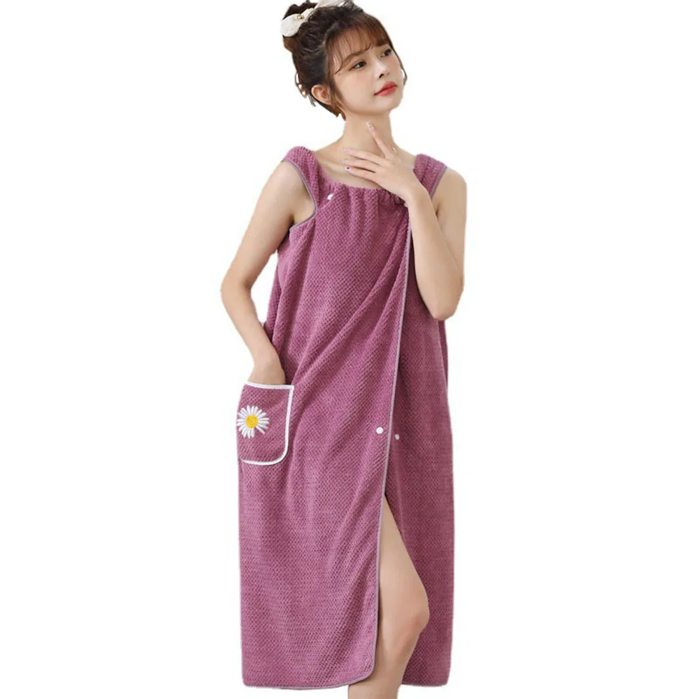 145x100cm Big Size Bath Towel Household Women Wearable Wrap Adults Absorb Water Polyester Dry Hair Skirt Long Style Bathroom