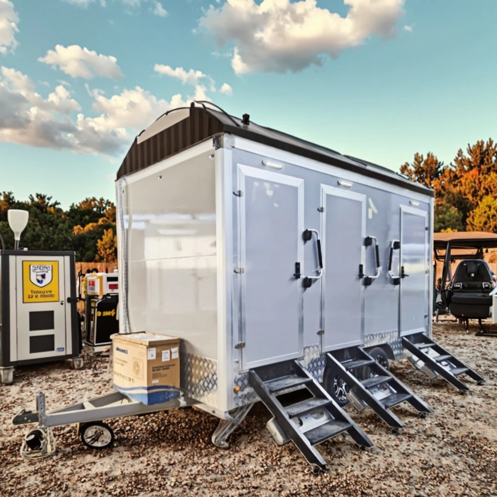 Portable Fiberglass Mobile Toilet and  Shower Trailer with Fiberglass and Composite Plate Trailer Portable Mobile Toilet
