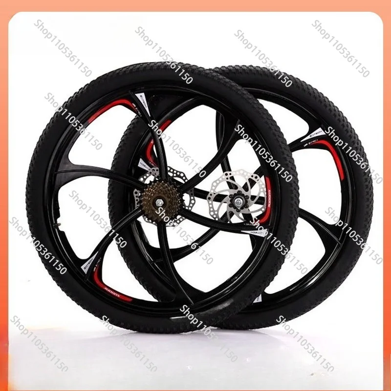 24 Inch 26 Inch Mountain Bike Bearing Six-Knife Integrated Wheel Set Disc Brake Magnesium Aluminum Alloy Wheel Set Bicycle Wheel