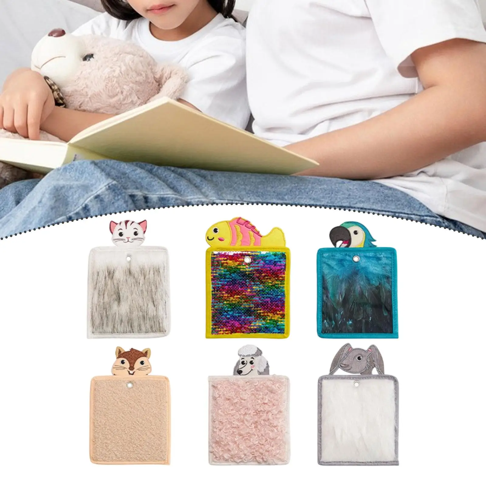 

6 Pieces Sensory Mats Textured Cute Tiles Animal Design Walls Panel Sensory Pads for Children Boys Girls Kids Room Equipment