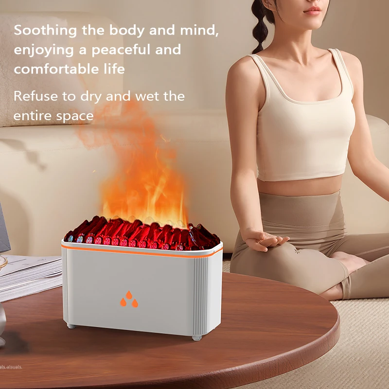 X02 Safe Flame Simulation Essential Oil Diffuser with Quiet Operation Suitable for Home Office and Mood Enhancement