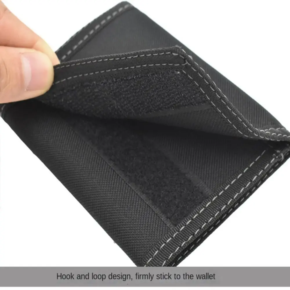 Touch Fastener Men's Short Wallet Fashion Leisure Multi-position 3 Fold Purse Durable Black Male Coin Pocket Daily Use image 5