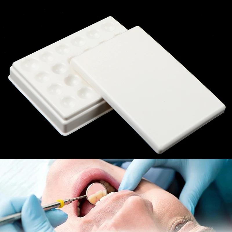 1PCS Dental Lab 24 Slots Plastic Palette Watering Plate Mixing Plate Stain Mixing Tool