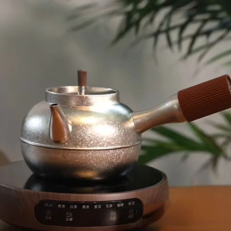 high-grade ice pattern silver blessing character, bing jumping pot electric ceramic stove outdoor stove special kung fu tea set