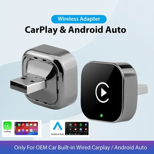 Nuevo Adaptador CarPlay inalámbrico Pionray 2 en 1 y adaptador inalámbrico automático Android, 5Ghz WiFi tipo C/USB Plug Play CarPlay inalámbrico