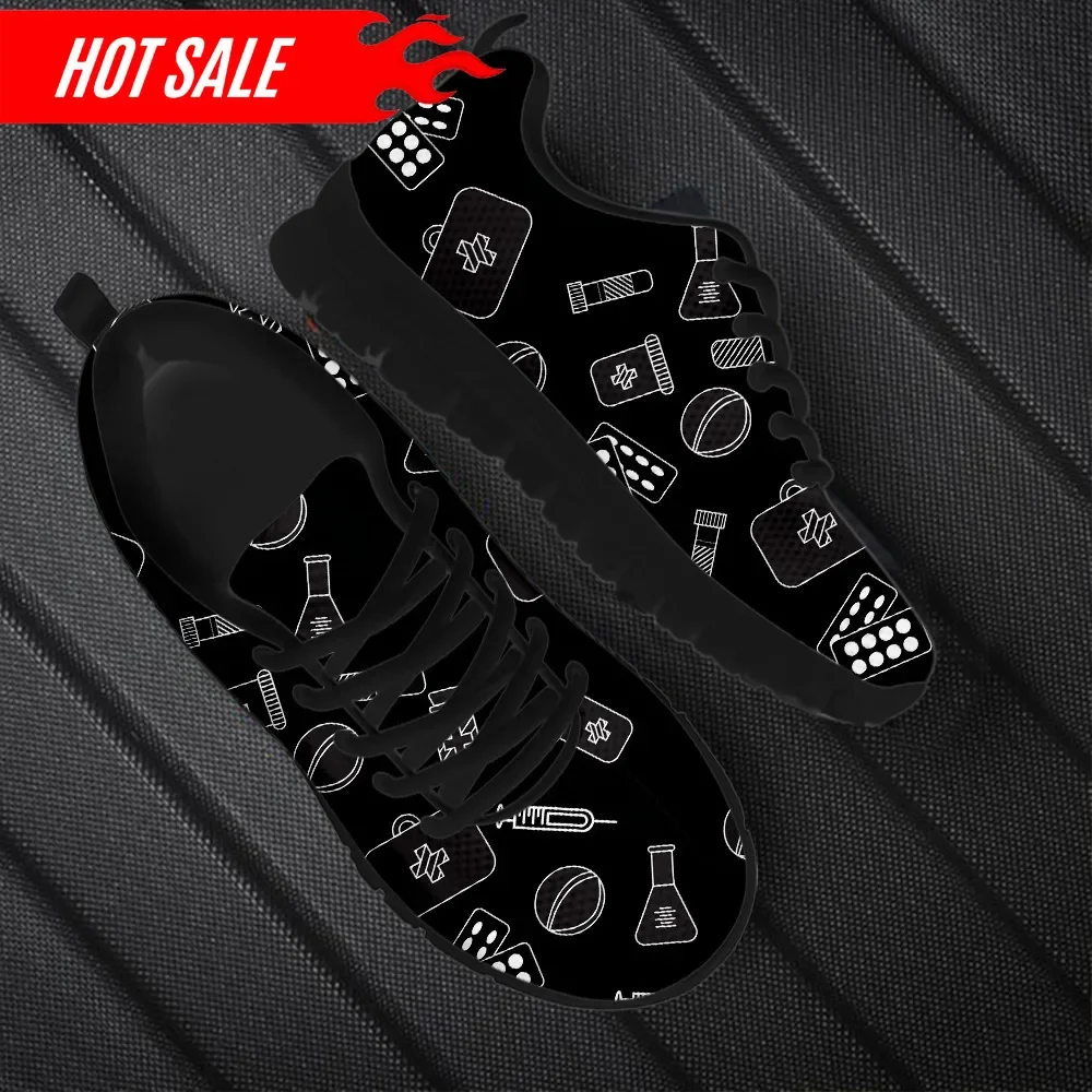 Women's Casual Sneakers Medical Hospital EMT Pattern Ladies Non-Slip Flats Lightweight Outdoor Running Footwear 2023