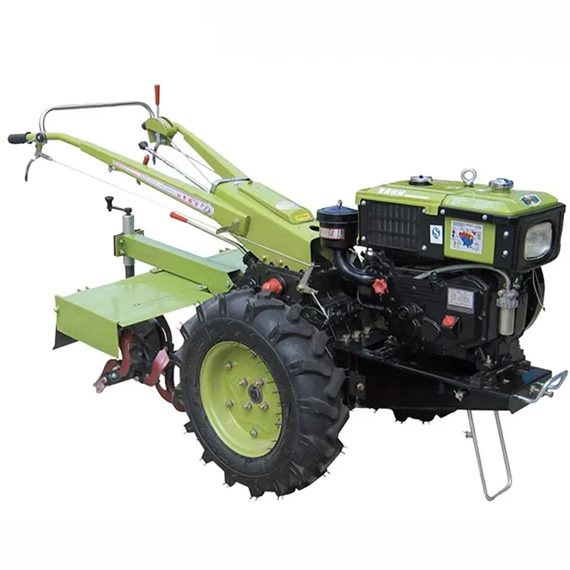 Farmland Dry land 20Hp complete sets diesel walking tractor with Rotary tiller and Flip plough