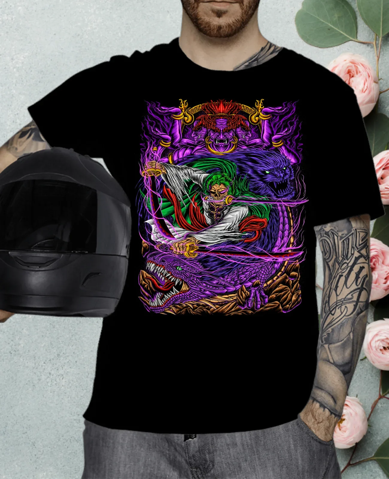 

Anime t shirt, Roronoa Zoro T-Shirt ,gift Casual Short Sleeve Cotton Tees