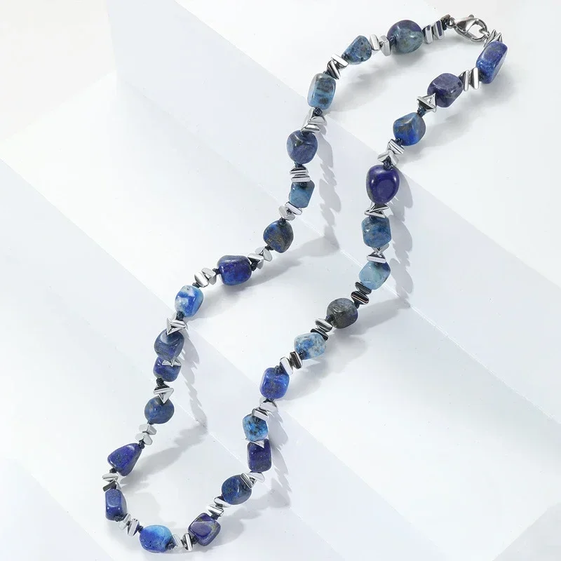 الحجر الطبيعي العقيق كسر الفضة بلورات الملونة الخرزة قلادة المرأة الخفيفة الفاخرة قسط أصول سلسلة الترقوة #4