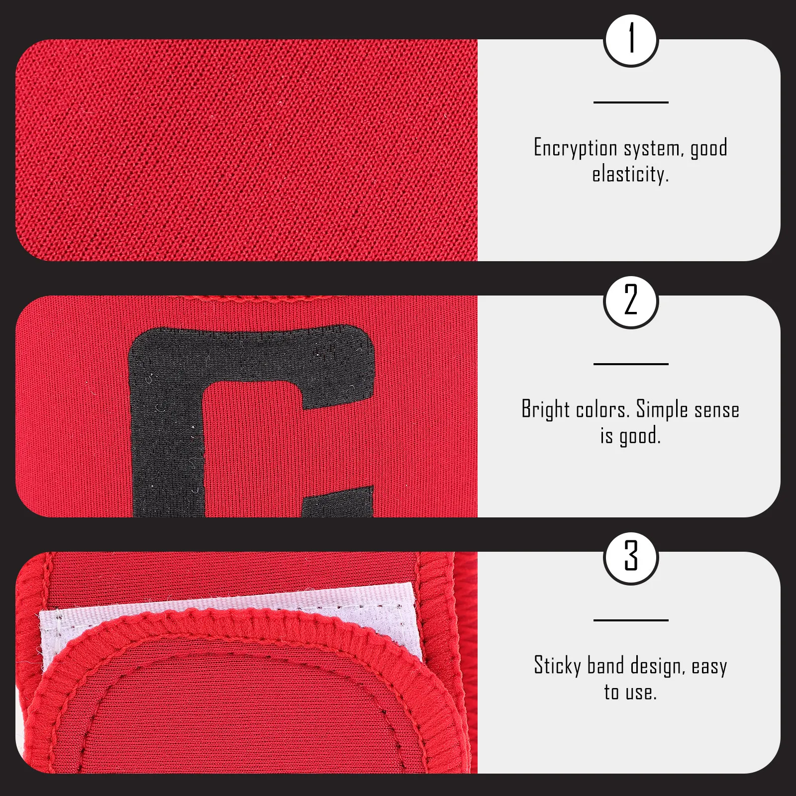 2Pcs High-Grade Non-Slip Elastic Captain Armband for Soccer Basketball Rugby Hockey Team Sports Portable Lightweight Reusable