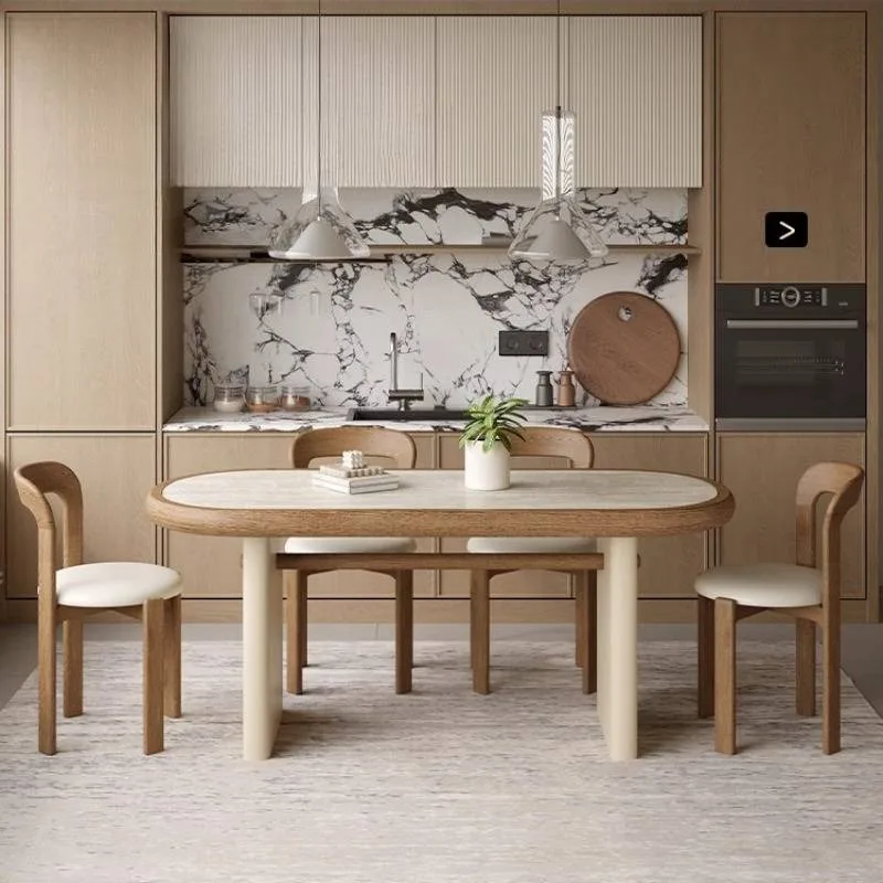 Commercial Ceiling Dining Table Minimalist Stylish Solid Wood Entryway Dining Table Restaurant Kitchen Tavolo Pranzo Furniture