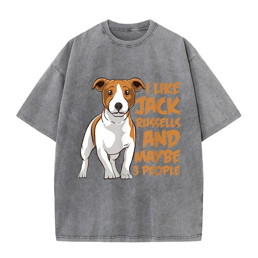 I Like Jack Russells and Maybe 3 People Funny Russell T-Shirt Anime 반팔티 Unisex Gift Urban Casual Printed Tee Humor Shirt Short