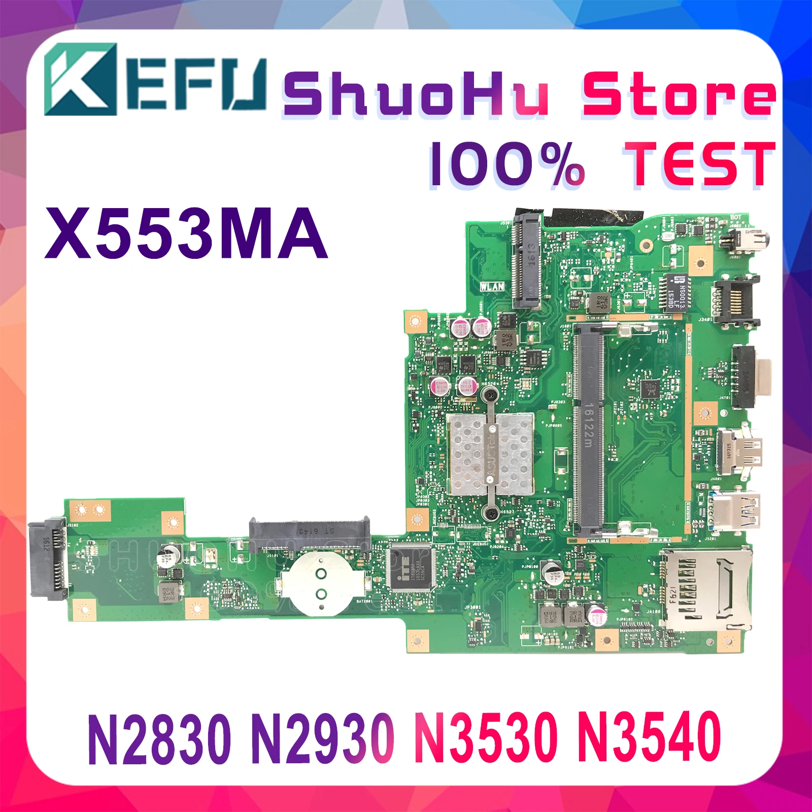 X553MA Laptop Motherboard W/ N2930 N2830 N3530 N3540 For ASUS X553M X503M F553M X503MA F553MA Maintherboard 100%Test Work