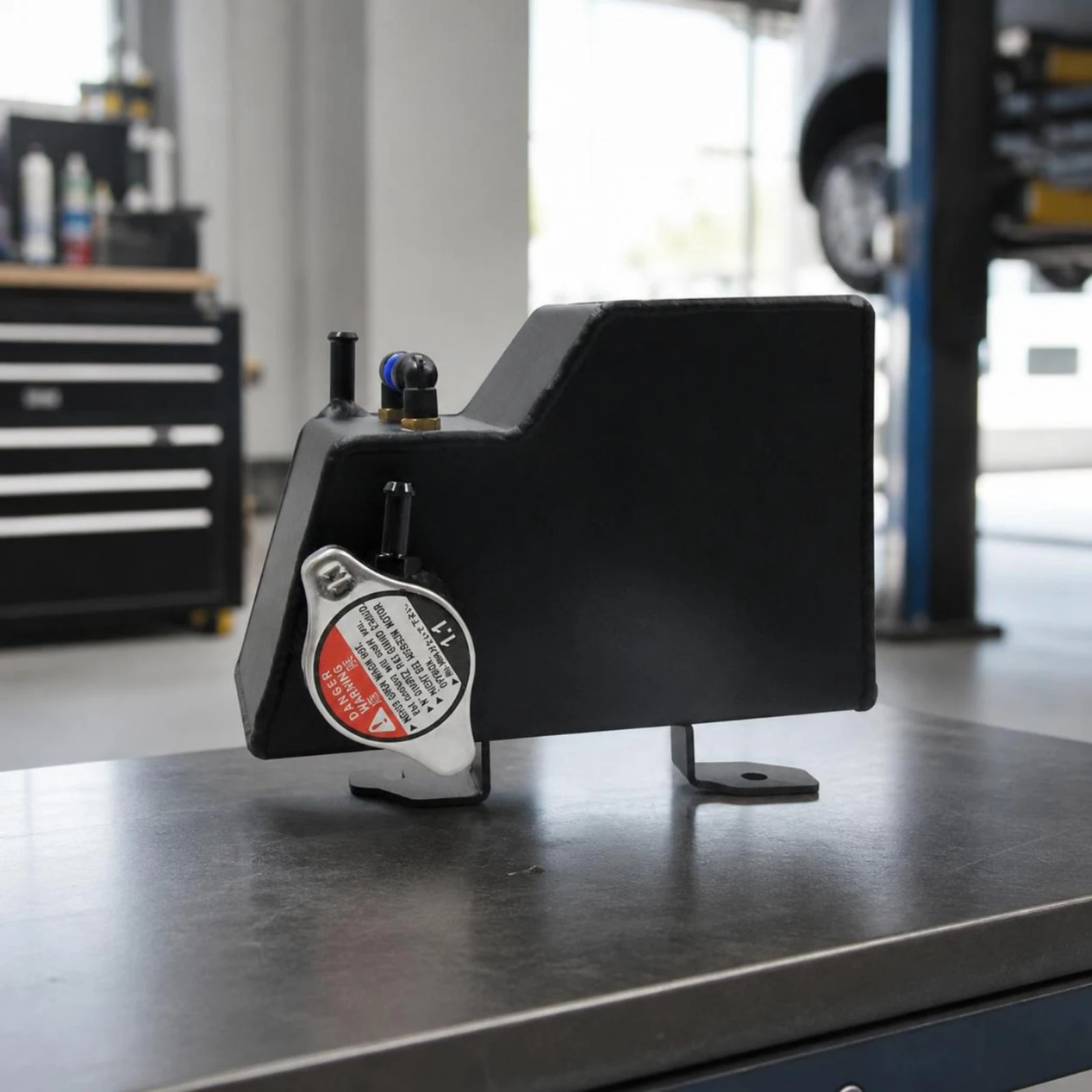 Automotive Catch Can with Mounting Tabs Black Oil Catch Can Reservoir Welded Car Part Universal for Mechanics, Cooling System