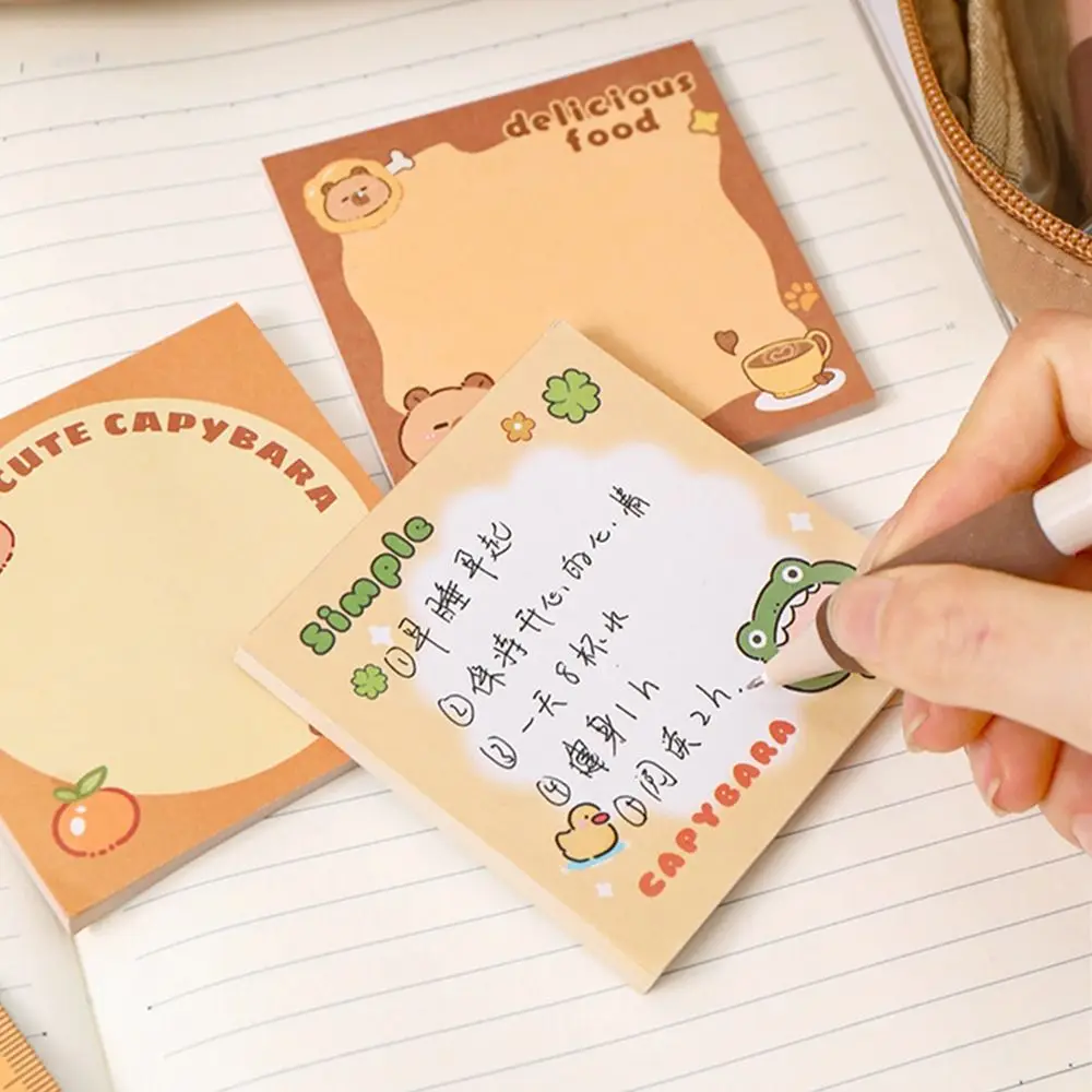 

Cartoon Capybara Stationery Set Capybara-themed Kawaii Capybara Sticky Notes Large Capacity Plush Doll Student Tools Gift Kit