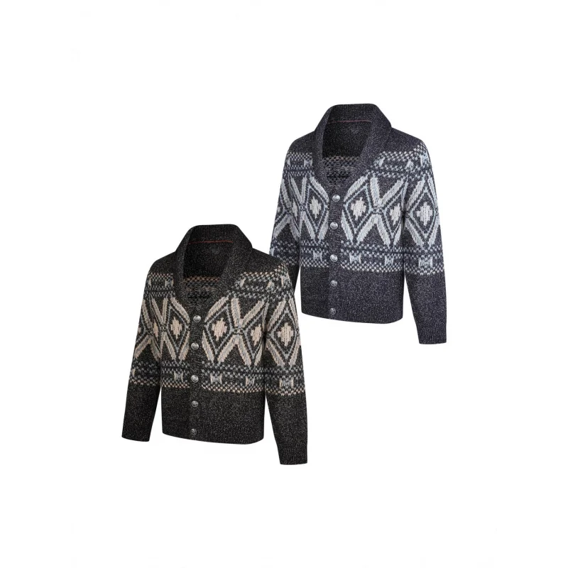 

EME Fair Isle BC Knitted Sweater Autumn Winter Retro Robe Design Everyday Versatile Jacquard Sweater Jacket Unisex