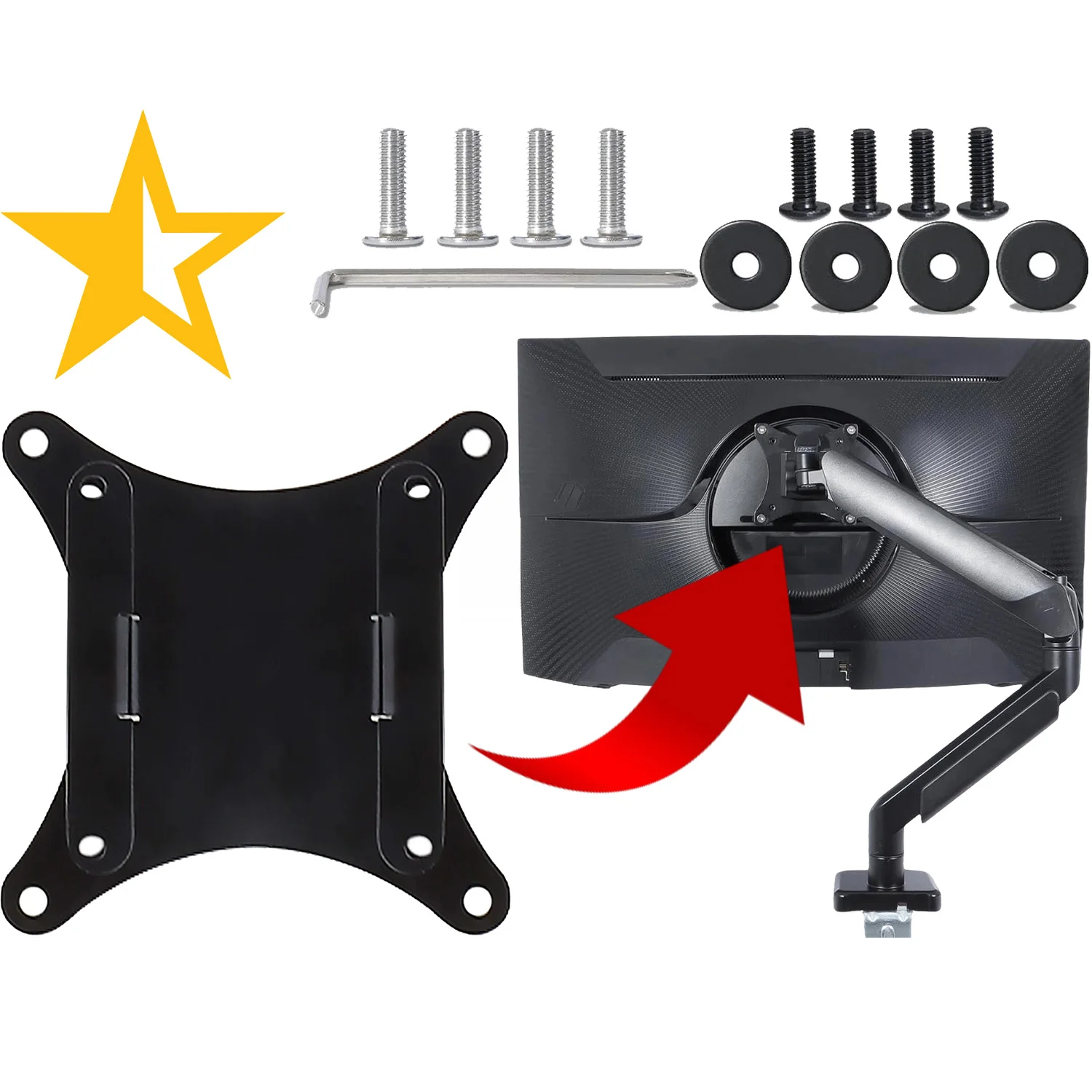 

VESA Mount Adapter for Samsung LS27D366GANXZA LS27CG550ENXZA LS32CG550ENXZA LC34G55TWWNXZA Monitor Bracket Mounts to Stand / Arm