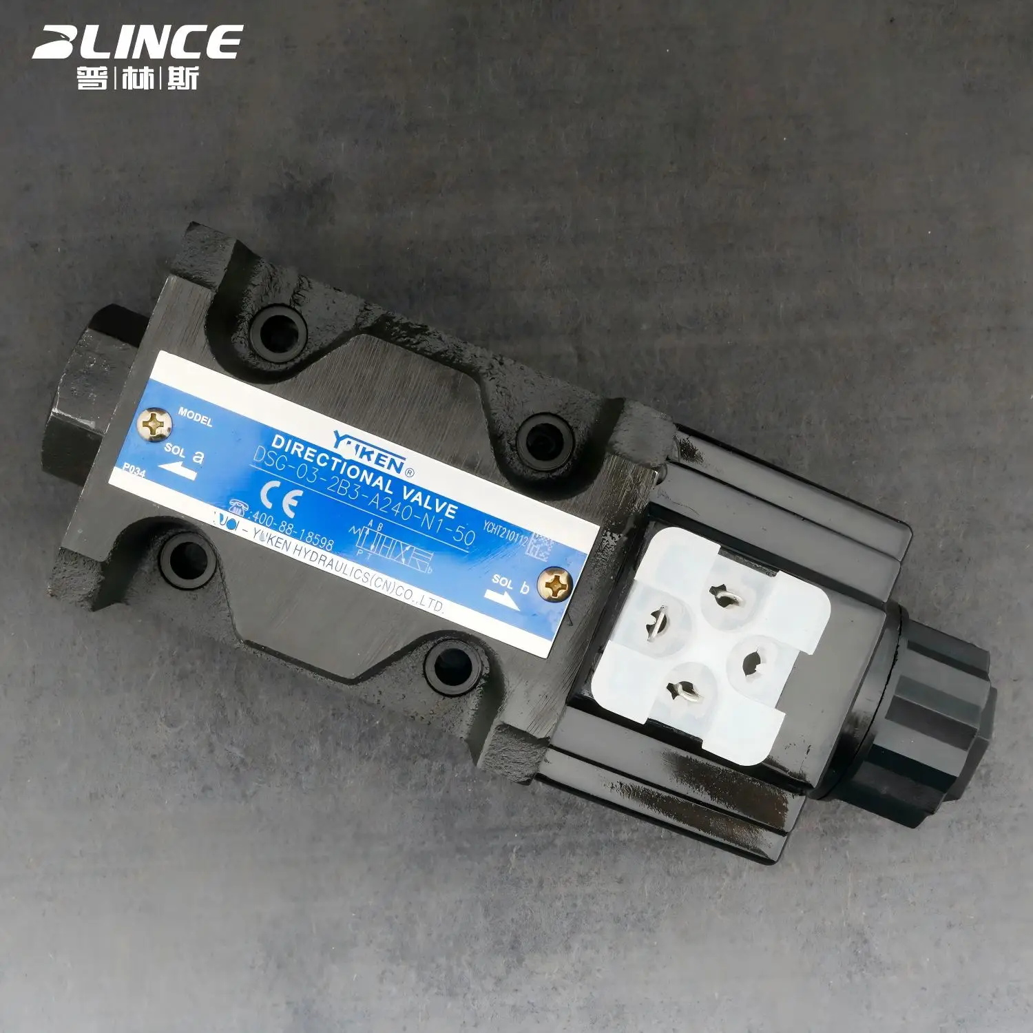 B3 Type Spool Function AC240V AC Electromagnet PT3/8 Thread JIS B8374-50 Standard Hydraulic Solenoid Directional Valve