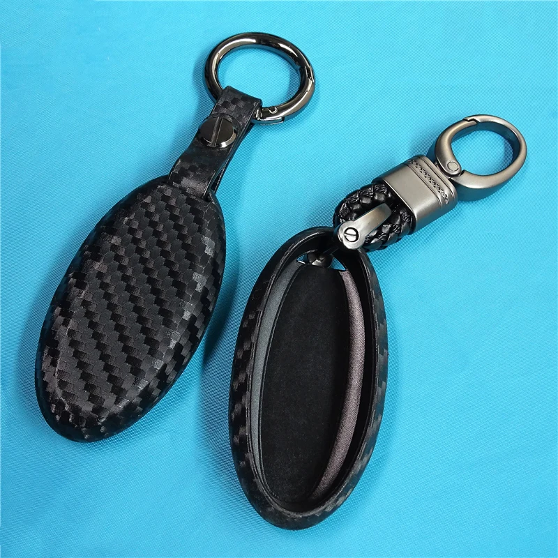 Carbon Fiber Silicone Car Key Case Cover for Nissan Versa Altima Armada Maxima for Titan 370Z for Infiniti M35 JX35 Q50