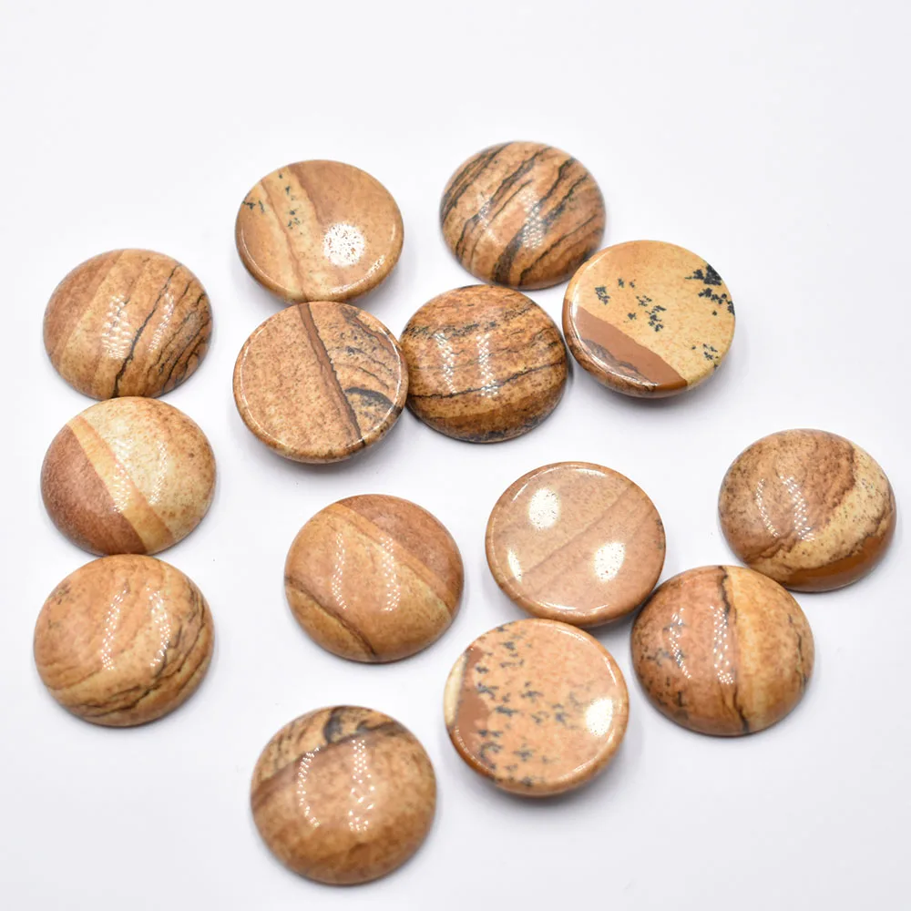 Großhandel 24 Stück/Los Bestseller Hochwertige Opal-Malachit-Tigerauge Naturstein Gemischte Runde Cabochons 20mm Kostenloser Versand – Detail 18