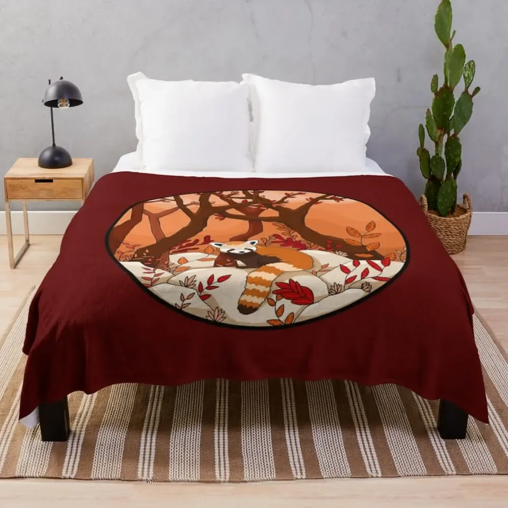 

Little Red Panda Throw Blanket halloween Beautifuls Shaggy Blankets