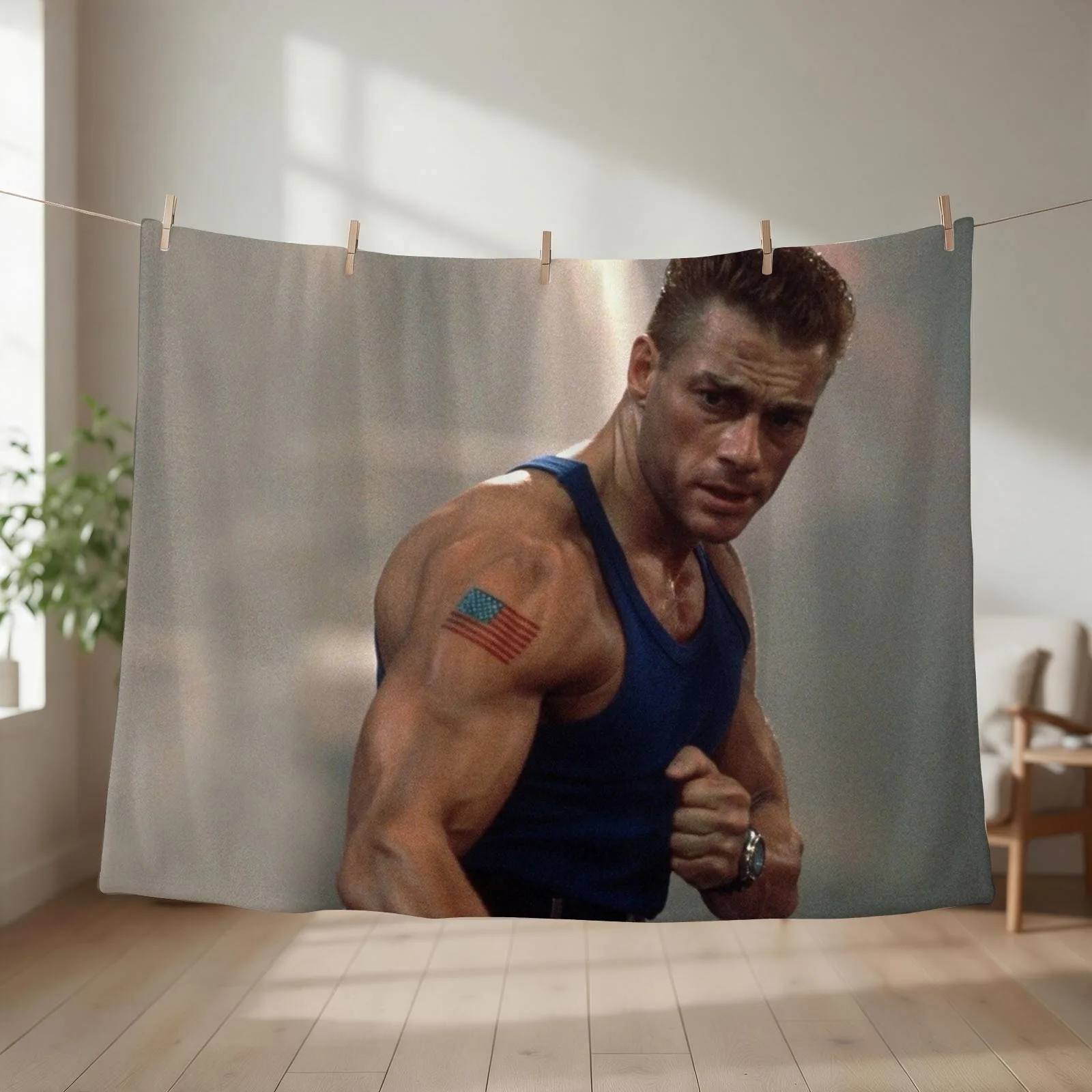 New Jean-Claude Van Damme Throw Blanket couch cozy soft plush fuzzy picnic outdoor blanket