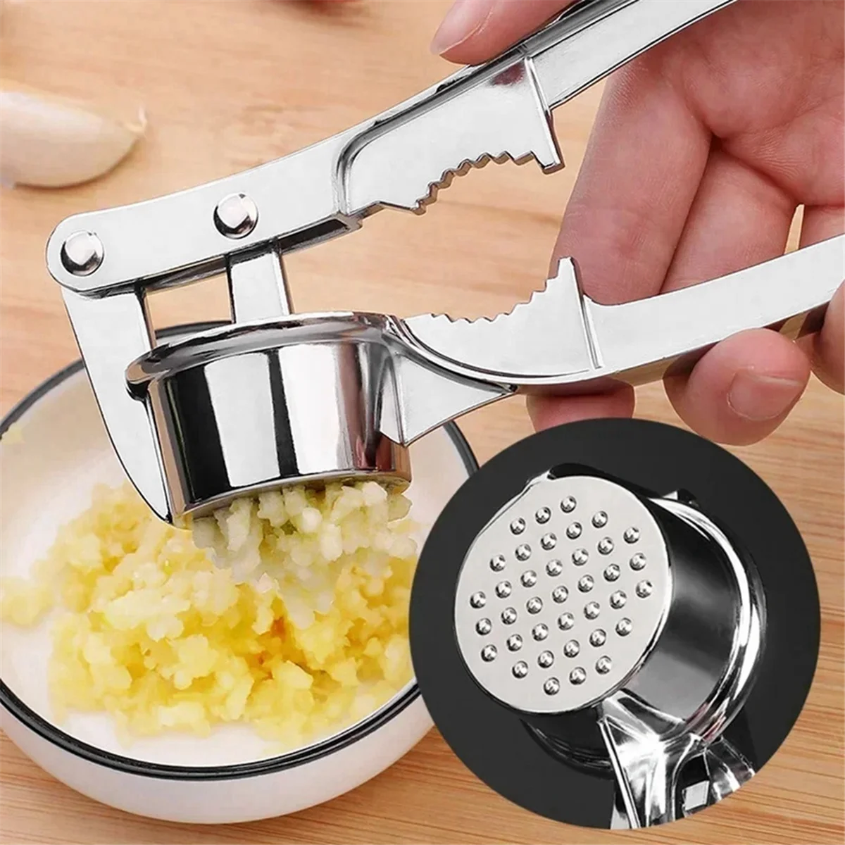 HHTL 2pcs Multi-Functional Garlic Press and Ginger Crusher Kitchen Tool Set