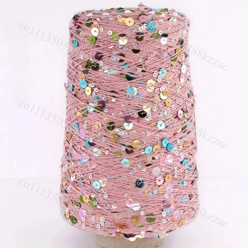 500g /1300M Hand Knitted Cotton Yarn 6mm+3mm Colourful Sequin Yarn DIY Woman Woollen Sweater Hat Scarf DIY Crafts