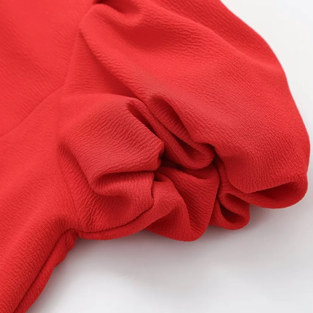 Robe de soirée élégante avec nœud papillon, Mini robe extérieure rouge, col rond, manches courtes, taille haute, robes trapèze pour femmes, 2024