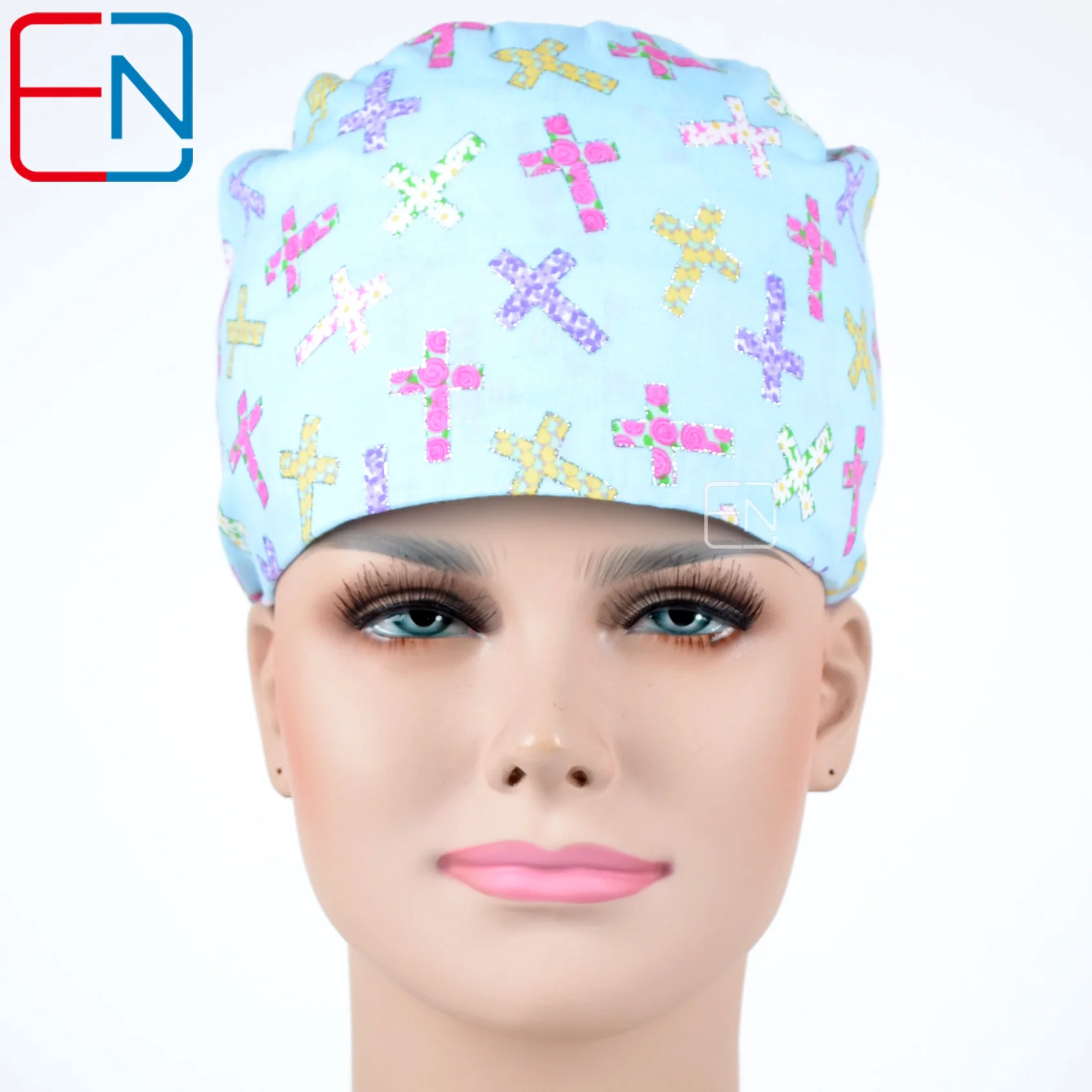 Hennar 100% Cotton Medical Scrub Caps L size suit for long hair or head circumference larger than 64cm