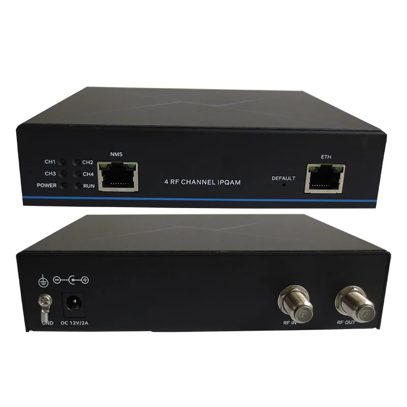 Modulateur de tête de télévision numérique, multi-canaux, portable, IP vers 4 RF, dvb-c, edge qam, dvb-t