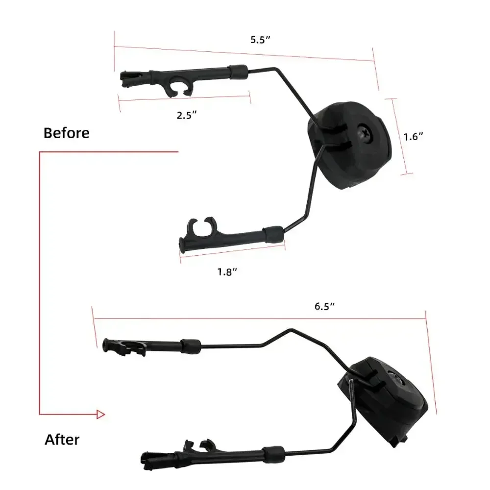 Adaptador de casco COMTA táctico militar, soporte para auriculares ARC Fast Ops Core, adaptador de riel para casco para auriculares tácticos Pelto