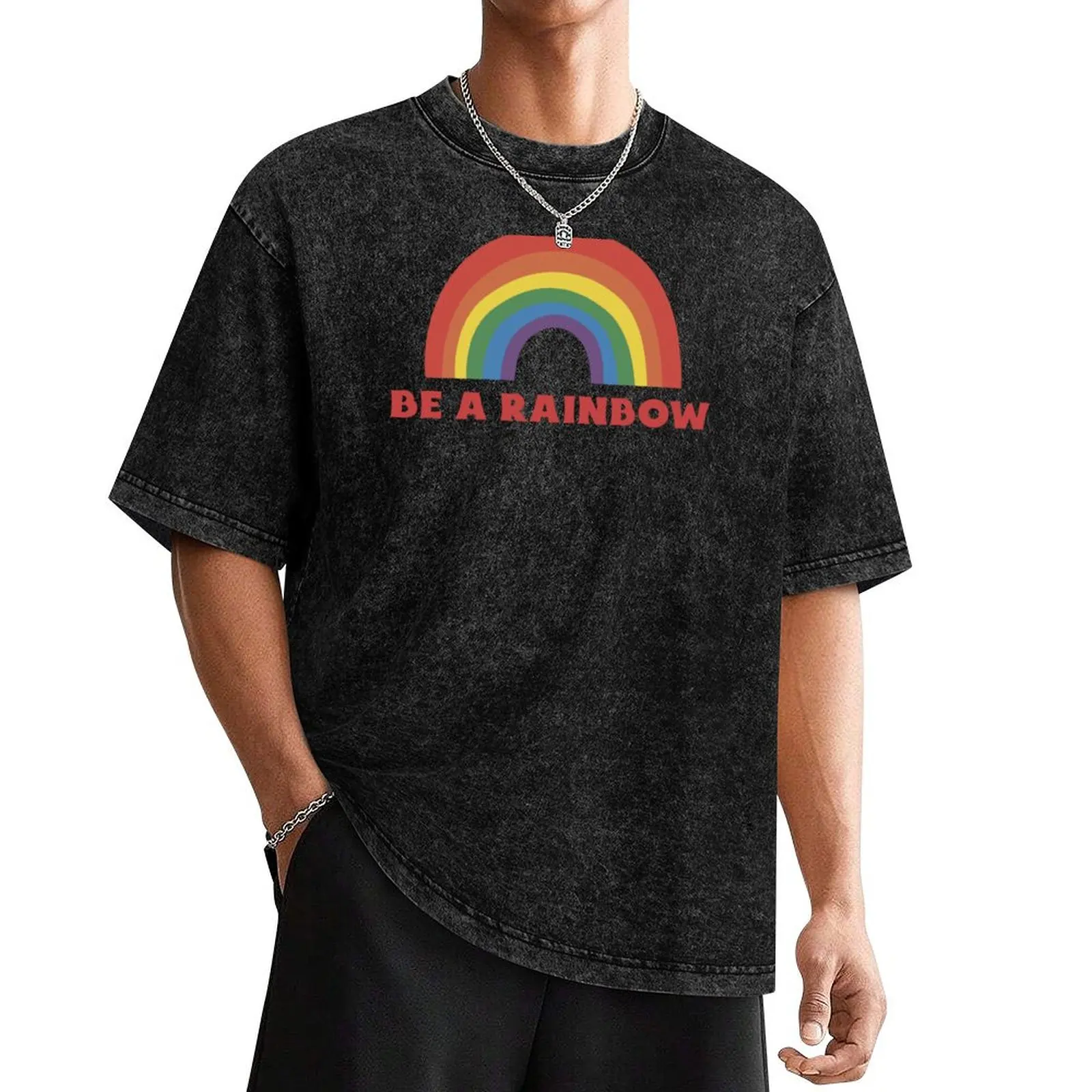 

Be A Rainbow T-Shirt funny shirt cotton tees mens big and tall t shirts