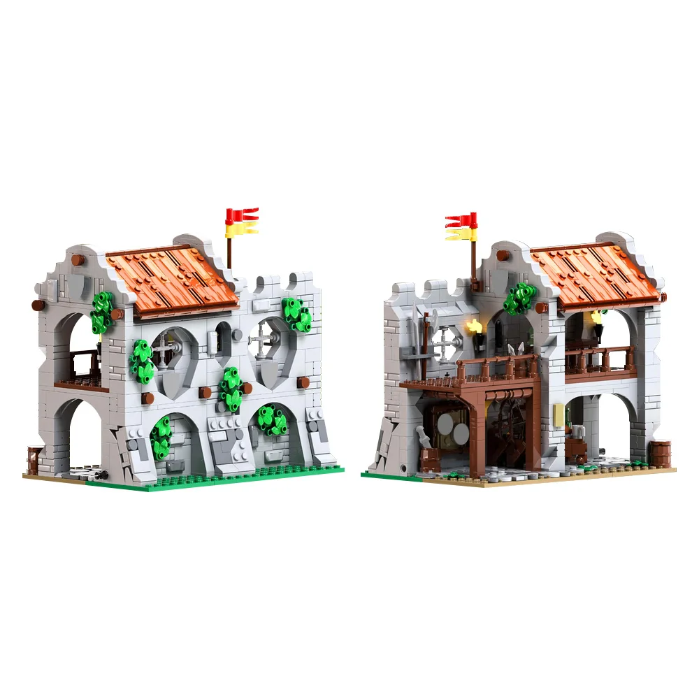 

MOC Archer's Rest Castle Series No. 1 Model Building Blocks Medieval Town Square Architectural Toy Adult Gift