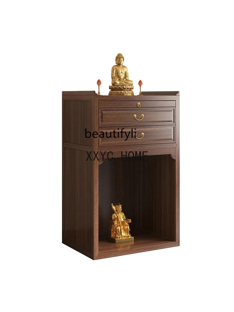 

Домашний алтарь из массива дерева в китайском стиле для Будды, простой, для стола, шкафа, для Бога Богатства