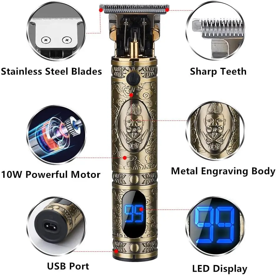 Cordless USB Rechargeable Trimmer | Men'S Shaving Edger Grooming Sculpting Shaver with Guide Comb, Suitable for Personal and Stylist Use, Perfect Gift for Him | Brand: YAIAWISU, Rechargeable Battery