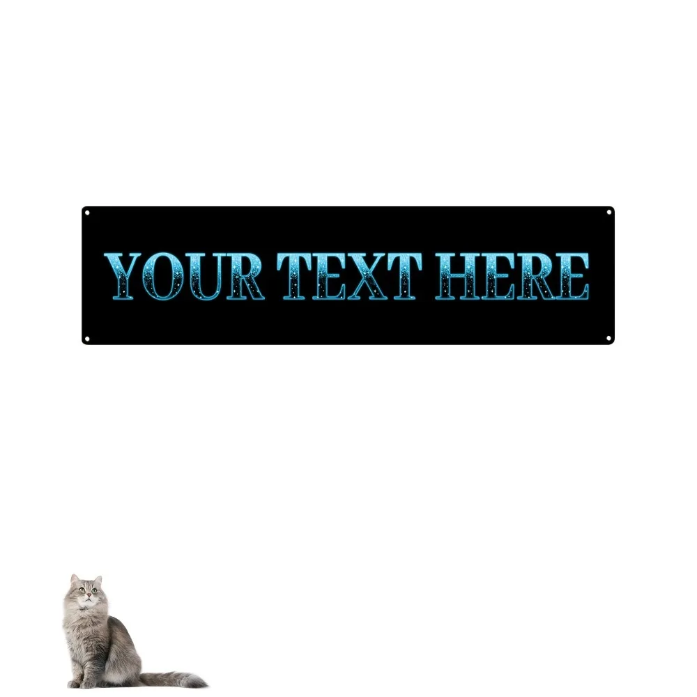 1pc Custom Vintage Text Aluminum Metal Logo Personalized Bar Cafe Garage Home Business Wall Decor Only for Decoration (16x4)