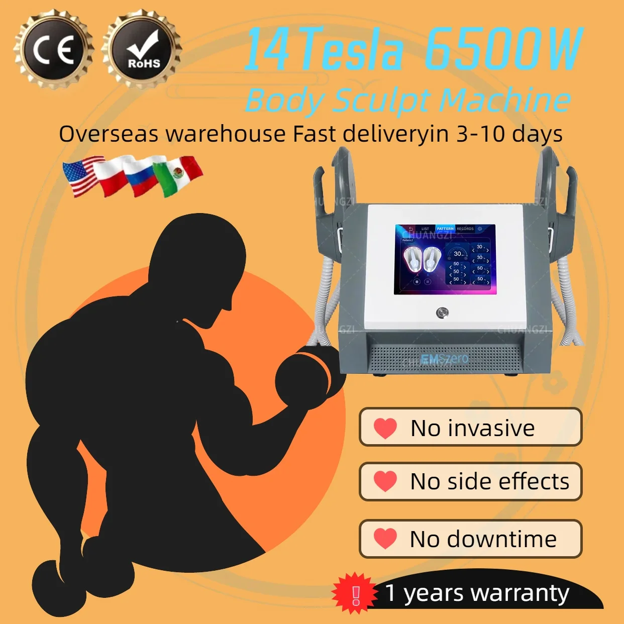 جهاز تحفيز العضلات EMSzero RF لإزالة الدهون وتشكيل الجسم Emsslim neo hi-emt