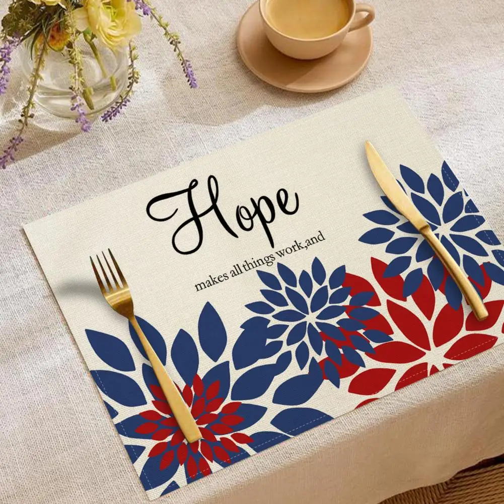 Table Placemat Patriotic Fourth of July Placemats Set Festive Tableware Decor for Independence Day Celebration for Party